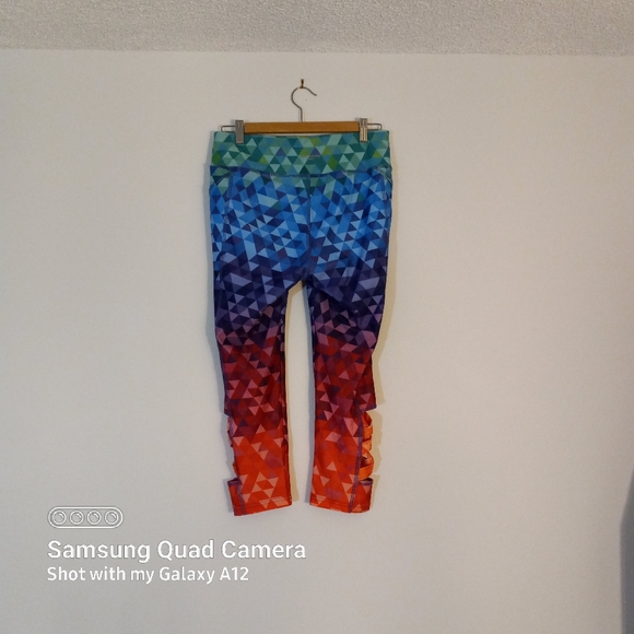 Skechers brand size medium colorful capri legging workout gym yoga pants - Picture 6 of 13
